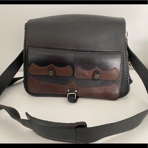 Black and Brown Leather Crossbody Bag